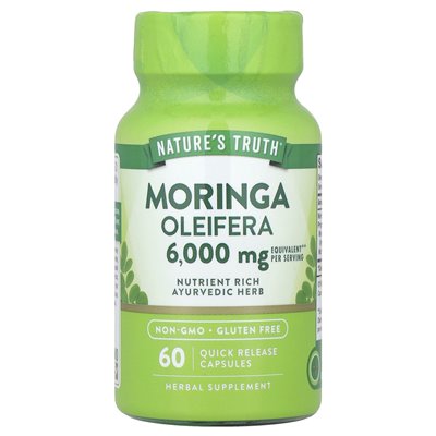 Nature's Truth, Moringa Oleifera, 6000 mg, 60 Quick Release Capsules (3000 mg per capsule)