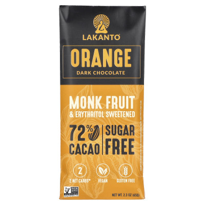 Lakanto, dunkle Orangenschokolade, 2,3 oz (65 g)