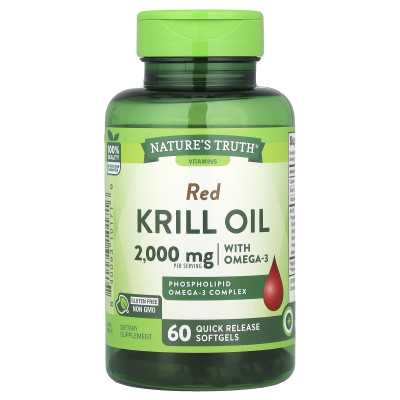 Nature's Truth, Red Krill Oil z omega-3, 2000 mg, 60 miękkich zwolnień (1000 mg na miękką)