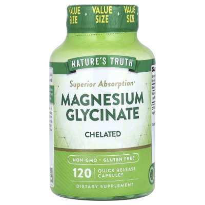 Nature's Truth, Magnesiumglycinat, chelatiert, 120 Kapseln mit schneller Freisetzung