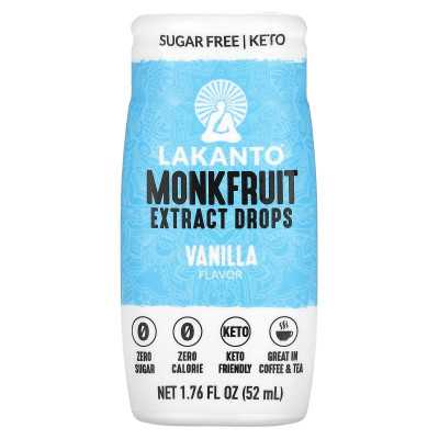 Lakanto, krople ekstraktu z monkfruta, wanilia, 1,76 fl oz (52 ml)