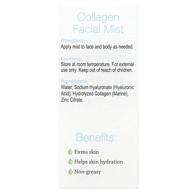 Hyaealogical Collagen Facial Mist with Hyaluronic Acid and Marine Collagen, Fragrance Free, 2 fl oz (59 ml)