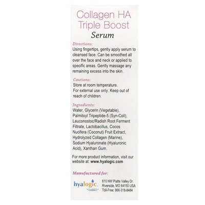 HIALOGIC, Triple Collagen HA Serum mit Syn-Coll und Collagen, parfümfrei, 0,47 Fl Oz (13,5 ml)
