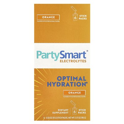 Himalaya, elektrolity PartysMart®, pomarańczowe, 6 paczek, 0,53 uncji (15 g) każdy