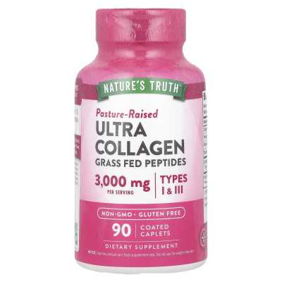 Nature's Truth, Ultra Collagen, Type I i III, 3000 mg, 90 powlekanych kapleczek (1000 mg na kapleat)