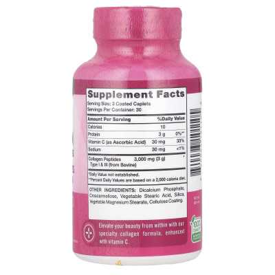 Nature's Truth, Ultra Collagen, Type I i III, 3000 mg, 90 Tabletten (1000 mg als Kapsel)