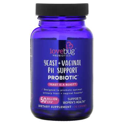 Loarbug Probiotics, Yeast + Vaginal pH pH Probiotic, 50 Billion CFU, 30 Count