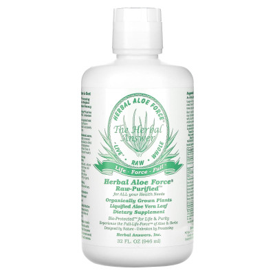 Ziołowe odpowiedzi, ziołowe aloes, surowe oczyszczone, 32 fl oz (946 ml) Ziołowe odpowiedzi, ziołowe aloes, surowe oczyszczone, 32 fl oz (946 ml)
