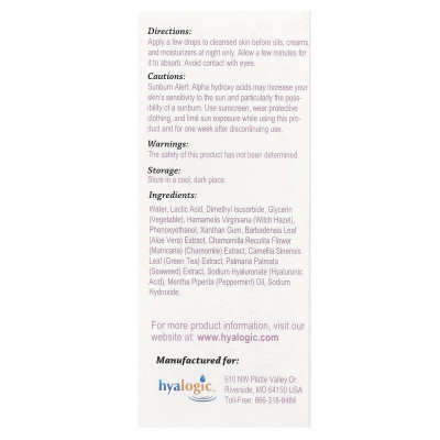 Hyaalogical Peeling-Milchsäureserum mit Hyaluronsäure, 1 Fl Oz (30 ml)
