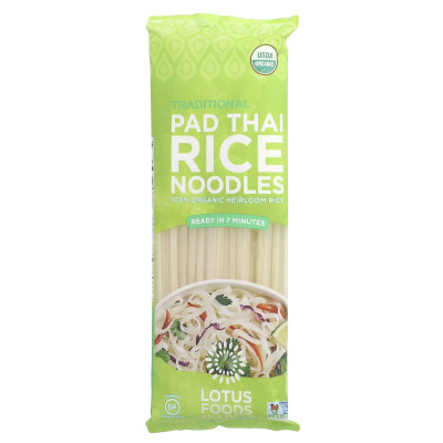 Foods Lotus, tradycyjny makaron ryżowy tajski, 8 uncji (227 g) Foods Lotus, tradycyjny makaron ryżowy tajski, 8 uncji (227 g)
