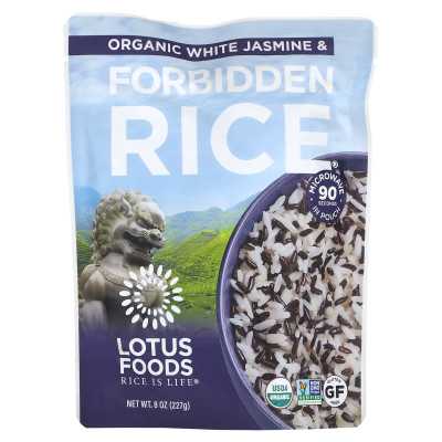 Lotus Foods, Organic White Jasmine &amp Forbidden Rice, 8 uncji (227 g)