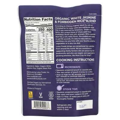 Lotus Foods, Organic White Jasmine &amp Forbidden Rice, 8 uncji (227 g)