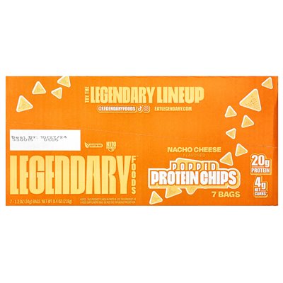 Legendary Foods, Protein Pop Chips, Nacho Cheese, 7 Bags, 1.2 oz (34 g)
