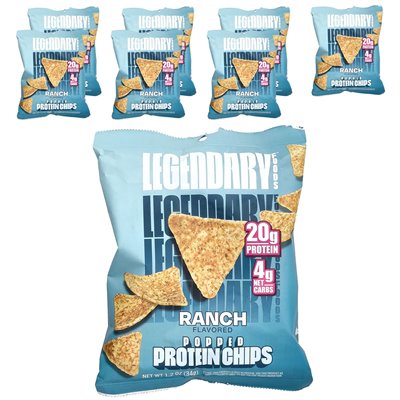 Legendarne produkty spożywcze, wyskakowane chipsy białkowe, ranczo, 7 toreb, 1,2 uncji (34 g)