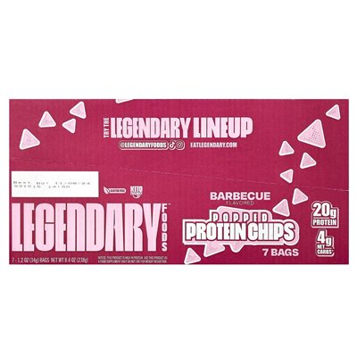 Legendary Foods, Protein Pop Chips, Grill, 7 Bags, 1.2 oz (34 g) Each