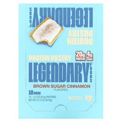 Legendary Foods, Proteinkuchen, brauner Zucker-Zimt, 10er-Packung, 2,2 Unzen (61 G)