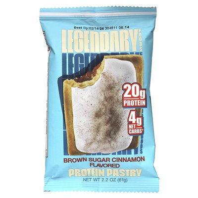 Legendarne żywność, ciasto białkowe, brązowy cynamon cukrowy, 10 paczek, 2,2 uncji (61 g)