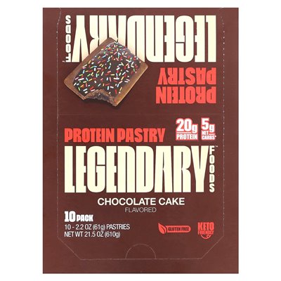 Legendarne żywność, ciasto białkowe, ciasto czekoladowe, 10 paczek, 2,2 uncji (61 g)