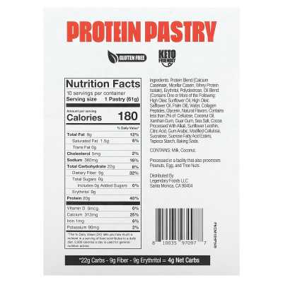 Legendary Foods, Protein Cake, Hot Fudge, 10 Pack, 2.2 oz (61 g)