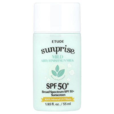 Etude, Sunprise, łagodne przestronne mleko słoneczne, SPF 50+, 1,85 fl oz (55 ml)
