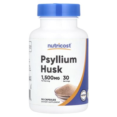 Nutricost, łusek Psyllium, 1500 mg, 90 kapsułek, (500 mg na kapsułkę)