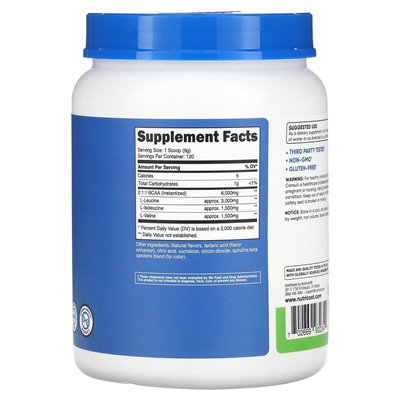 Nutricost, wydajność, BCAA, zielone jabłko, 2,4 funta (1080 g)