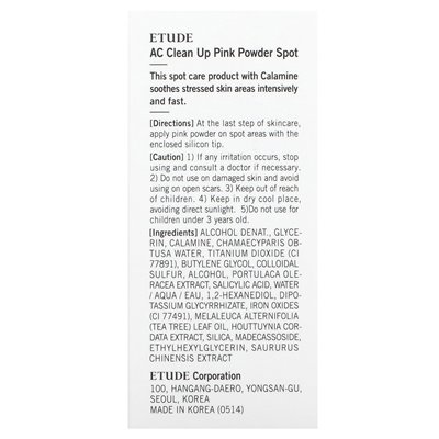 Etude, AC Clean Up, rosa Pulverfleck, 0,5 fl oz (15 ml)
