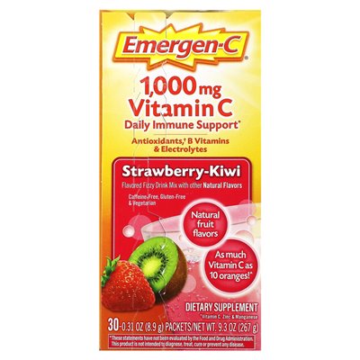 Emergen-C, witamina C, Strawberry-Kiwi, 1000 mg, 30 pakietów, 0,31 uncji (8,9 g) Emergen-C, witamina C, Strawberry-Kiwi, 1000 mg, 30 pakietów, 0,31 uncji (8,9 g)