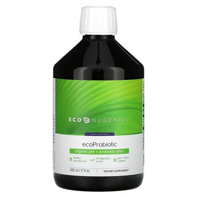 Econugenic, Ecoprobiotic, Organic Pre + Probiotic Elixir, Natural Berry, 17 Fl Oz (500 ml) Econugenic, Ecoprobiotic, Organic Pre + Probiotic Elixir, Natural Berry, 17 Fl Oz (500 ml)