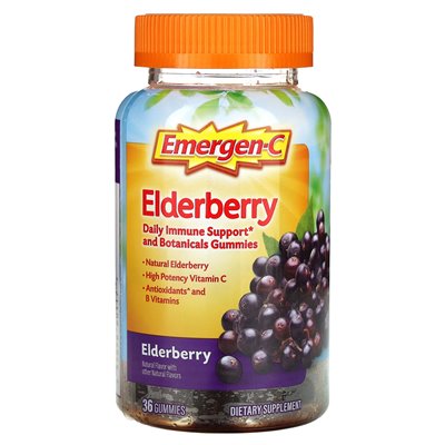 Emergen-C, organic elderberry gummies, 36 gummies