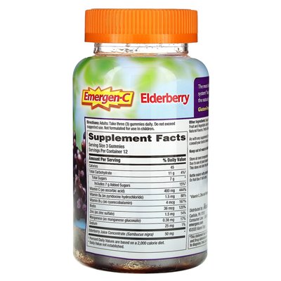 Emergen-C, Bio-Holundergummis, 36 Gummis
