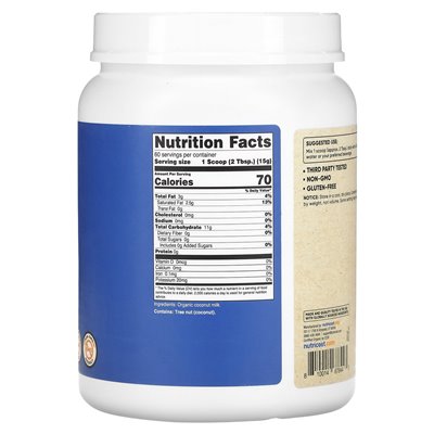 Nutricost, ekologiczne mleko kokosowe proszek, niezmożony, 2 funty (907 g)