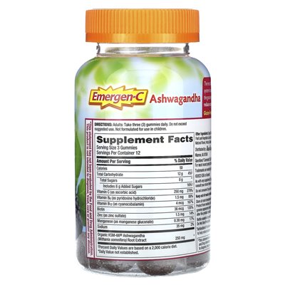 Emergen-C, Ashwagandha, Berry Blend, 36 gumzy Emergen-C, Ashwagandha, Berry Blend, 36 gumzy