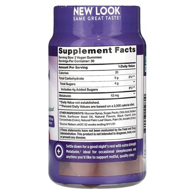 Nature's Truth, Melatonin, Natural Mixed Berry, 12 mg, 60 vegan gummies