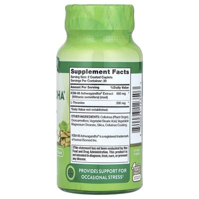 Nature's Truth, KSM-66 Ashwagandha Plus L-theanine, 60 powlekanych kapleczek Nature's Truth, KSM-66 Ashwagandha Plus L-theanine, 60 powlekanych kapleczek