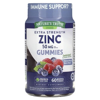 Nature's Truth, Extra Strength Cync, natürliche Beerenmischung, 50 mg, 60 vegane Gummibärchen