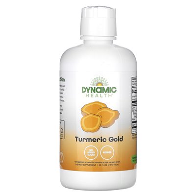 Dynamic Health, kurkumowe złoto, 32 Fl Oz (946 ml) Dynamic Health, kurkumowe złoto, 32 Fl Oz (946 ml)
