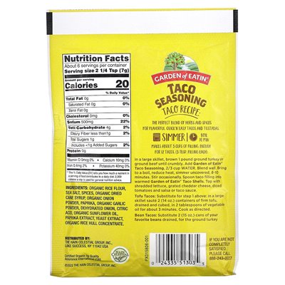 Garden of Eatin‘ Taco-Gewürz, 1,4 oz (39 g) Garden of Eatin‘ Taco-Gewürz, 1,4 oz (39 g)