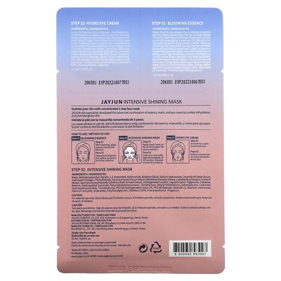 Jayjun Cosmetic, 3-stufige feuchtigkeitsspendende Schönheitsmaske, 1 Set