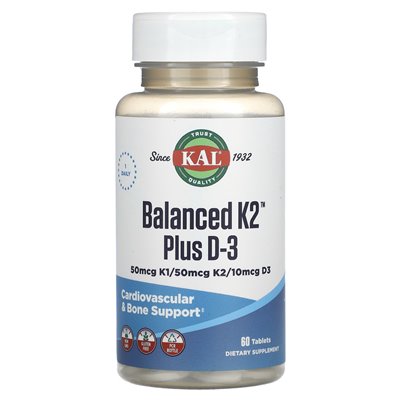 Kal, zrównoważone K2 plus D3, 60 tabletek
