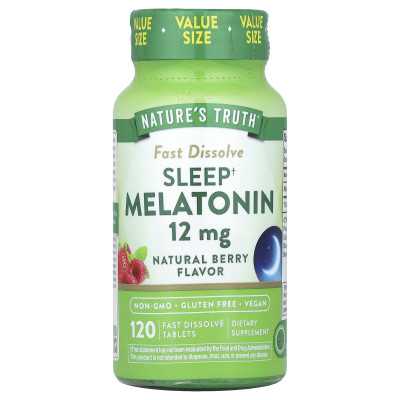 Nature's Truth, Sleep Melatonin, Natural Berry, 12 mg, 120 Quick Dissolve Tablets