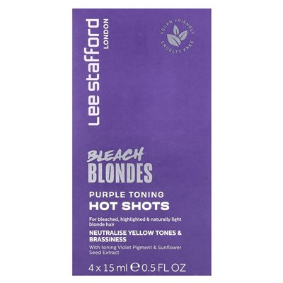 Lee Stafford, Bleach Blondes, Purple Toning Hot Shots, 4 saszetki, 0,5 fl oz (15 ml) Lee Stafford, Bleach Blondes, Purple Toning Hot Shots, 4 saszetki, 0,5 fl oz (15 ml)