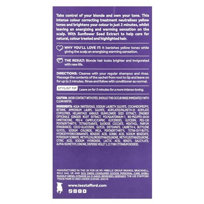 Lee Stafford, Bleach Blondes, Purple Toning Hot Shots, 4 saszetki, 0,5 fl oz (15 ml) Lee Stafford, Bleach Blondes, Purple Toning Hot Shots, 4 saszetki, 0,5 fl oz (15 ml)