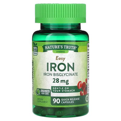 Nature's Truth, Easy Iron, 28 mg, 90 Kapseln mit schneller Wirkstofffreisetzung