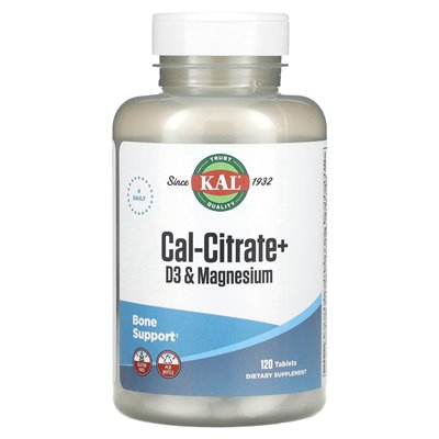 Kal, Cal-cytrynian+ D3 i magnez, 120 tabletek