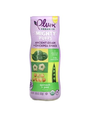Plum Organics, Mighty Puffs, Urgetreide- und Kichererbsensnack, Baby, Spinat und Erbsen, 52 g (1,85 oz.)