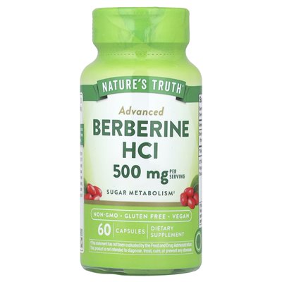 Nature's Truth, Berberine HCI, 500 mg, 60 kapsułek (250 mg na kapsułkę) Nature's Truth, Berberine HCI, 500 mg, 60 kapsułek (250 mg na kapsułkę)