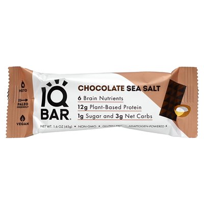 IQBAR, pflanzliches Protein, Schokolade-Meersalz, 12 Riegel, 1,6 oz (45 g)