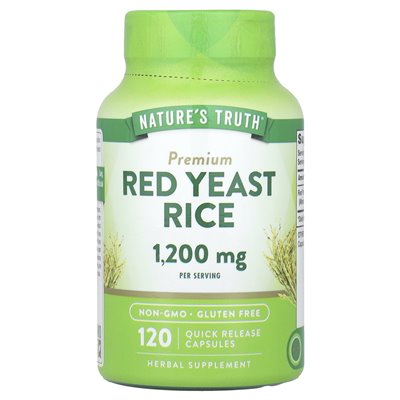 Nature's Truth, Premium Red Drożdże Ryż, 1200 mg, 120 kapsułek szybkiego uwalniania (600 mg na kapsułkę)