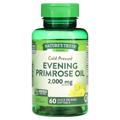 Nature's Truth, Cold Tressed, Nachtkerzenöl, 2000 mg, 60 Softgel-Kapseln mit schneller Freisetzung (1000 mg pro Softgel)